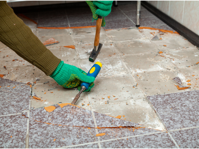 REMOVING TILE FLOORING